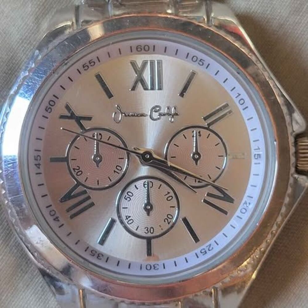 Jessica Carlyle 1286 Silver Tone Women's Quartz Bracelet Watch Working